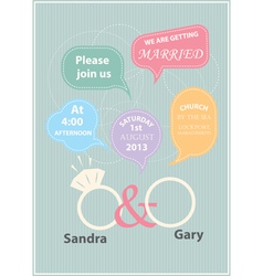 Wedding invitation card vector image
