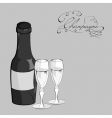 Wine glass and bottle vector image