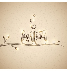 Sketch lover owls vector image