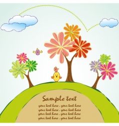 Tree bird wallpaper vector image