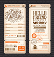 Halloween party Vintage style Boarding Pass Ticket vector image
