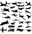Set of planes silhouettes vector image
