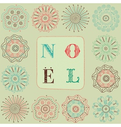 Vintage christmas noel background vector image