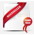 Bestseller red banner and label set vector image