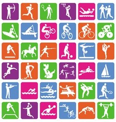 Collection with 36 olympic sport icons vector image