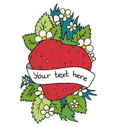 Strawberry heart background with place for text vector image