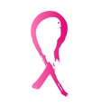 Pink ribbon inside the silhouette of a dove with vector image