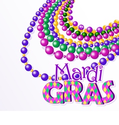 Mardi Gras beads background vector image