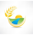 Wheat field near the river icon vector image
