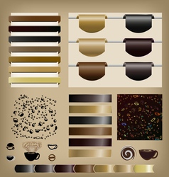 Coffee Set of ribbons vector image