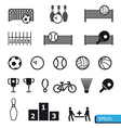 Icons sports on black buttons vector image