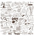 Camping - doodles collection vector image