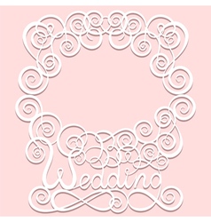 Wedding paper pattern frame Wedding paper pattern frame vector image