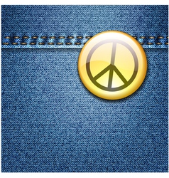 Peace Badge on Denim vector image