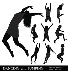 Dancing and jumping vector image