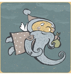 Santa retro image vector image