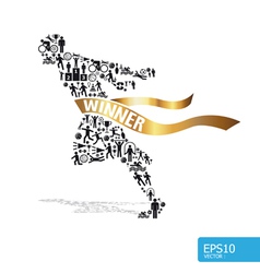 Active running man shape concept vector image