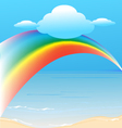 Clouds and rainbow background vector image