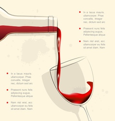 Wine pouring into wine glass vector image