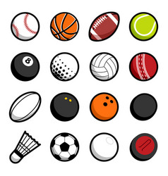 Play sport balls logo icon isolated objects set Play sport balls logo icon isolated objects set vector image