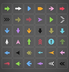 Color arrow buttons interface template Color arrow buttons interface template vector image