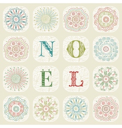 Vintage Christmas Noel Background vector image