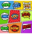 Speech bubbles tags at colorful background vector image