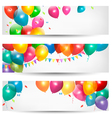 Holiday banners with colorful balloons vector image