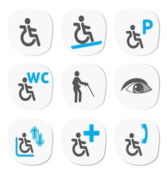 Disabled people signs Disabled people signs vector image