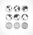 Vecrot globe icon set vector image