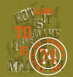 Grunge athletic sport print vector image