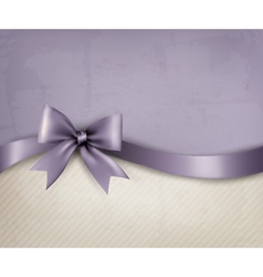 Holiday background with old paper and gift bow and vector image