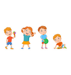 Featuring playing kids Featuring playing kids vector image