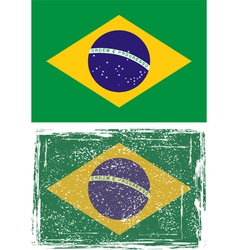 Brazilian grunge flag vector image