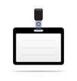 Black blank name tag isolated on white vector image