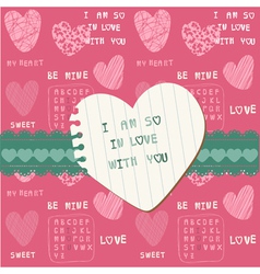 Cute love card vector image