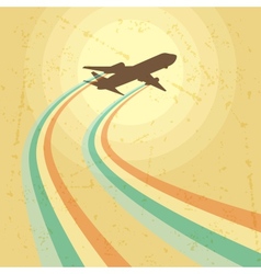 Airplane flying in the sky vector image