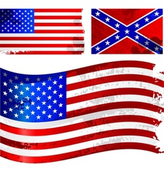 Grunge american flag vector image