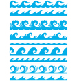 Seamless ocean wave set Seamless ocean wave set vector image
