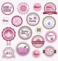 Set of cosmetic badges labels and stickers vector image