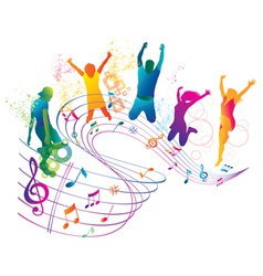 Active jumping and dancing people vector image