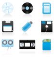 Storage media icons vector image