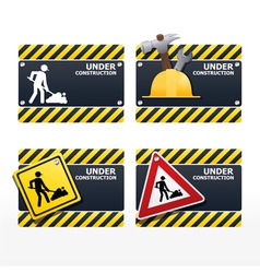 Beware traffic sign under construction set vector image