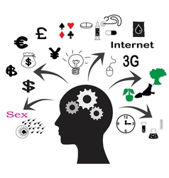 Man and thinking vector image
