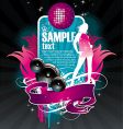 Musical theme with girl vector image