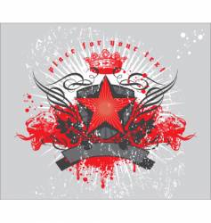 Heraldic composition with red star vector image