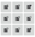 Black database icons set vector image