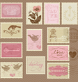 Retro postage stamps - for invite vector image