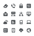 Internet communication icon set vector image
