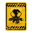 Gas mask warning sign vector image